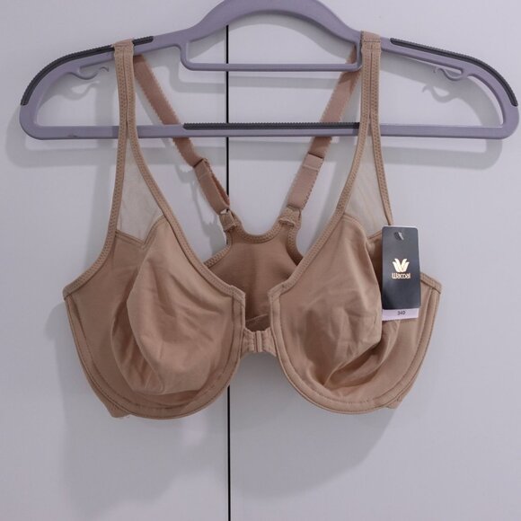 NEW Wacoal Body by Wacoal Racerback Underwire Front Close Bra Tan Size 34D 65124 - Picture 2 of 4